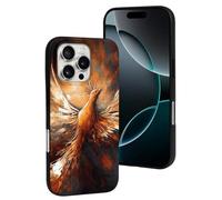 LYDSKGEQ for iPhone 16/Pro Case Soft TPU Shockproof Abstract Phoenix Protective Phone Cover Cute Cell Phone Case Slim Fit Phonecase for Women Men (Black)