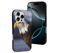LYDSKGEQ for iPhone 16/Pro Case Soft TPU Shockproof Bald Eagle Protective Phone Cover Cute Cell Phone Case Slim Fit Phonecase for Women Men (Black)