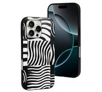 LYDSKGEQ for iPhone 16/Pro Case Soft TPU Shockproof Op Art Squares Protective Phone Cover Cute Cell Phone Case Slim Fit Phonecase for Women Men (Black)