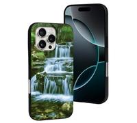 LYDSKGEQ for iPhone 16/Pro Case Soft TPU Shockproof Waterfall Flowing Down Protective Phone Cover Cute Cell Phone Case Slim Fit Phonecase for Women Men (Black)