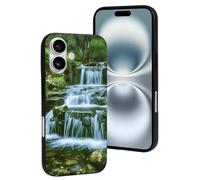 LYDSKGEQ for iPhone 16/Pro Case Soft TPU Shockproof Waterfall Flowing Down Protective Phone Cover Cute Cell Phone Case Slim Fit Phonecase for Women Men (Black)