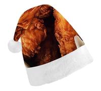 LYDSKGEQ Fried Chicken Nuggets Christmas Hats for Adults Santa Hat Double Layer Comfort & Plush Brim for New Year Festive Holiday Party