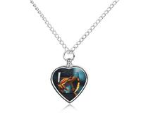 LYDSKGEQ Frog in The Glass Urn Necklaces for Ashes Personalized Human Pet Cremation Jewelry Customized Keepsake Locket Pendant with Filling Kit Memorial Gift for Dog Cat Lover Women Men(Heart)