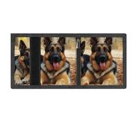 LYDSKGEQ German Shepherd Dog Slim Rfid Blocking Trifold Wallet for Men Minimalist Front Zipper Pocket 8 Card Slots 1 Id Window & Key Hook Lightweight Credit Card Holder for Work Traveling