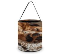 LYDSKGEQ Gift Bags,Halloween Tote Candy Bags Reusable Halloween Trick Or Treat Tote Bags Snack Grocery Bags with Handles Brown Dog Hand Print Candy Bag, Brown Dog Hand, One Size