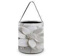 LYDSKGEQ Gift Bags,Halloween Tote Candy Bags Reusable Halloween Trick Or Treat Tote Bags Snack Grocery Bags with Handles White Flower Print Candy Bag, White Flower, One Size