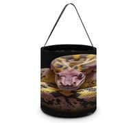 LYDSKGEQ Gift Bags,Halloween Tote Candy Bags Reusable Halloween Trick Or Treat Tote Bags Snack Grocery Bags with Handles Ball Python Print Candy Bag, Ball Python, One Size