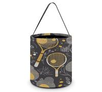 LYDSKGEQ Gift Bags,Halloween Tote Candy Bags Reusable Halloween Trick Or Treat Tote Bags Snack Grocery Bags with Handles Funny Tennis Racquets And Tennis Balls Print Candy Bag, Funny Tennis Racquets