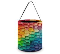 LYDSKGEQ Gift Bags,Halloween Tote Candy Bags Reusable Halloween Trick Or Treat Tote Bags Snack Grocery Bags with Handles Tile Pattern Colorful Print Candy Bag, Tile Pattern Colorful, One Size