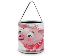 LYDSKGEQ Gift Bags,Halloween Tote Candy Bags Reusable Halloween Trick Or Treat Tote Bags Snack Grocery Bags with Handles Piggy Print Candy Bag, Piggy, One Size