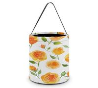 LYDSKGEQ Gift Bags,Halloween Tote Candy Bags Reusable Halloween Trick Or Treat Tote Bags Snack Grocery Bags with Handles Orange Hue Flower Print Candy Bag, Orange Hue Flower, One Size
