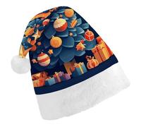 LYDSKGEQ Gifts Under The Christmas Tree Christmas Hats for Adults Santa Hat Double Layer Comfort & Plush Brim for New Year Festive Holiday Party