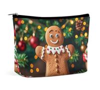 LYDSKGEQ Gingerbread Figurines Makeup Bag Wide-Open Travel Bag Organizer for Toiletry Make Up Cosmetic Waterproof Portable Zipper Pouch Purse Lightweight Small Makeupbag Gift for Women Girl