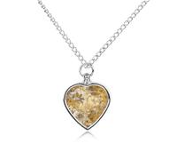 LYDSKGEQ Gold And Beige Flowers Urn Necklaces for Ashes Personalized Human Pet Cremation Jewelry Customized Keepsake Locket Pendant with Filling Kit Memorial Gift for Dog Cat Lover Women Men(Heart)