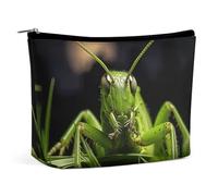 LYDSKGEQ Grasshopper on Grass Makeup Bag Wide-Open Travel Bag Organizer for Toiletry Make Up Cosmetic Waterproof Portable Zipper Pouch Purse Lightweight Small Makeupbag Gift for Women Girl