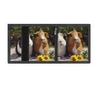 LYDSKGEQ Guinea Pigs Funny Slim Rfid Blocking Trifold Wallet for Men Minimalist Front Zipper Pocket 8 Card Slots 1 Id Window & Key Hook Lightweight Credit Card Holder for Work Traveling