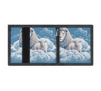 LYDSKGEQ Lamb Lion Slim Rfid Blocking Trifold Wallet for Men Minimalist Front Zipper Pocket 8 Card Slots 1 Id Window & Key Hook Lightweight Credit Card Holder for Work Traveling