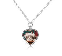 LYDSKGEQ Little Kitten Urn Necklaces for Ashes Personalized Human Pet Cremation Jewelry Customized Keepsake Locket Pendant with Filling Kit Memorial Gift for Dog Cat Lover Women Men(Heart)