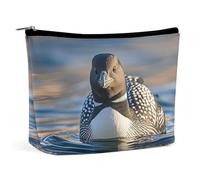 LYDSKGEQ Loon Birds Makeup Bag Wide-Open Travel Bag Organizer for Toiletry Make Up Cosmetic Waterproof Portable Zipper Pouch Purse Lightweight Small Makeupbag Gift for Women Girl