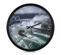 LYDSKGEQ Modern Wall Clock Battery Operated, 10 Inch Round, Silent Non-Ticking, Analog Display, Decorative Niagara Falls Digital Wall Clock for Living Room Classroom Office Decor