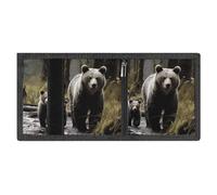 LYDSKGEQ Mother Bear And Her Slim Rfid Blocking Trifold Wallet for Men Minimalist Front Zipper Pocket 8 Card Slots 1 Id Window & Key Hook Lightweight Credit Card Holder for Work Traveling