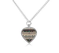 LYDSKGEQ Native American Patterns Urn Necklaces for Ashes Personalized Human Pet Cremation Jewelry Customized Keepsake Locket Pendant with Filling Kit Memorial Gift for Dog Cat Lover Women Men(Heart)