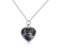 LYDSKGEQ Old Fashioned Teapot Urn Necklaces for Ashes Personalized Human Pet Cremation Jewelry Customized Keepsake Locket Pendant with Filling Kit Memorial Gift for Dog Cat Lover Women Men(Heart)