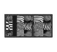 LYDSKGEQ Op Art Squares Slim Rfid Blocking Trifold Wallet for Men Minimalist Front Zipper Pocket 8 Card Slots 1 Id Window & Key Hook Lightweight Credit Card Holder for Work Traveling