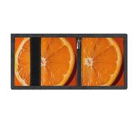 LYDSKGEQ Orange Slice Slim Rfid Blocking Trifold Wallet for Men Minimalist Front Zipper Pocket 8 Card Slots 1 Id Window & Key Hook Lightweight Credit Card Holder for Work Traveling