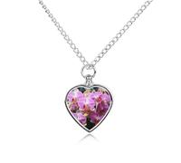 LYDSKGEQ Orchids Urn Necklaces for Ashes Personalized Human Pet Cremation Jewelry Customized Keepsake Locket Pendant with Filling Kit Memorial Gift for Dog Cat Lover Women Men(Heart)