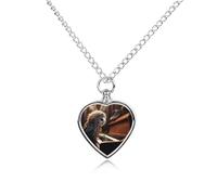 LYDSKGEQ Owl Plays Piano Urn Necklaces for Ashes Personalized Human Pet Cremation Jewelry Customized Keepsake Locket Pendant with Filling Kit Memorial Gift for Dog Cat Lover Women Men(Heart)