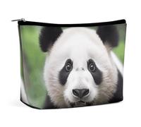 LYDSKGEQ Panda Bear Makeup Bag Wide-Open Travel Bag Organizer for Toiletry Make Up Cosmetic Waterproof Portable Zipper Pouch Purse Lightweight Small Makeupbag Gift for Women Girl