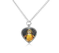 LYDSKGEQ Penguin in A Raincoat Urn Necklaces for Ashes Personalized Human Pet Cremation Jewelry Customized Keepsake Locket Pendant with Filling Kit Memorial Gift for Dog Cat Lover Women Men(Heart)
