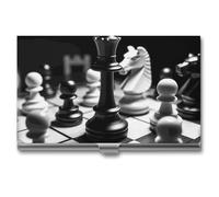 LYDSKGEQ Professional Metal Business Card Holder Ultra Slim, Chinese Chess Card Case with Magnetic Closure, Name Cards Organizer for Pocket Purse, Wallet Credit Cards Id Case for Men Women