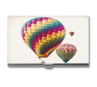 LYDSKGEQ Professional Metal Business Card Holder Ultra Slim, Color Hot Air Balloon Card Case with Magnetic Closure, Name Cards Organizer for Pocket Purse, Wallet Credit Cards Id Case for Men Women