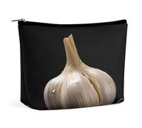 LYDSKGEQ Raw Garlic Makeup Bag Wide-Open Travel Bag Organizer for Toiletry Make Up Cosmetic Waterproof Portable Zipper Pouch Purse Lightweight Small Makeupbag Gift for Women Girl