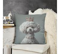 LYDSKGEQ Soft Cozy Throw Pillow Covers White Poodle Decorative Cushion Covers 20 "x20 Plush Boho Farmhouse Pillow Case with Zipper Throw Pillowcase for Bed Sofa Living Room Bedroom