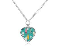 LYDSKGEQ Surfboard Ing Urn Necklaces for Ashes Personalized Human Pet Cremation Jewelry Customized Keepsake Locket Pendant with Filling Kit Memorial Gift for Dog Cat Lover Women Men(Heart)