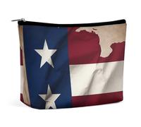 LYDSKGEQ Texas State Flag Makeup Bag Wide-Open Travel Bag Organizer for Toiletry Make Up Cosmetic Waterproof Portable Zipper Pouch Purse Lightweight Small Makeupbag Gift for Women Girl