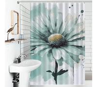 LYDSKGEQ Watercolor Daisy Bathroom Shower Curtain with 12 Plastic Hooks Waterproof Polyester Bath Curtains Thick Boho Farmhouse Window & Door Curtain Room Partition Bathtub Decoration