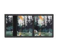 LYDSKGEQ Wilderness Nature Camping Slim Rfid Blocking Trifold Wallet for Men Minimalist Front Zipper Pocket 8 Card Slots 1 Id Window & Key Hook Lightweight Credit Card Holder for Work Traveling