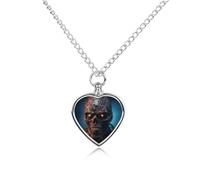 LYDSKGEQ Zombies in The Dark Urn Necklaces for Ashes Personalized Human Pet Cremation Jewelry Customized Keepsake Locket Pendant with Filling Kit Memorial Gift for Dog Cat Lover Women Men(Heart)