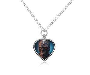 LYDSKGEQ Zombies in The Dark Urn Necklaces for Ashes Personalized Human Pet Cremation Jewelry Customized Keepsake Locket Pendant with Filling Kit Memorial Gift for Dog Cat Lover Women Men(Heart)