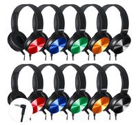 LYDTICK 10 Pack Kids Headphones Bulk for School Classroom, Over-Ear Headphones Wired School Supplies for Kids Students Teachers, 3.5mm Jack(Multicolor)