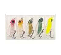 Lye Floating Crayon - High Contrast Bait Kit with Integrated Weighted Lip Action and Shine | Five Unit Premium Equipment Set with Organizer Case,