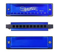 LYEAA 10 Hole 20 Tone Harmonica Portable Harmonica Early Educational Music Instrument Easy Learning for Beginner Students (Blue)
