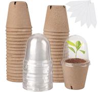 LYEAA 10Pcs Seedling Cups Plant Nursery Pots Plant Pots Indoor Seed Planters Trays Transparent Lid Greenhouse Breeding Box Biodegradable Plant Growing Cup Versatile Gardening Supplies