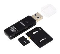 LYEAA 2 in 1 USB 3.0/2.0 Card Reader USB To TF Memory Card Reader TF Memory Card Adapter Multi Smart Cardreader for PC Laptop Accessories (USB3.0 Black)