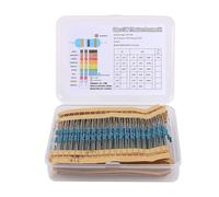 LYEAA 300/600pcs Metal Film Resistor Pack Assorted Kit 30 Kinds Metal Film Resistance Assortment Kit 10R-1M Resistance 1/4W (600PCS Box)