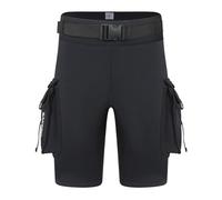 LYEAA 3mm Neoprene Tech Shorts with Pockets Unisex Surfing Trunks Keep Warm D-Ring Buckle Leak Hole for Diving Equipment Accessories (XL)
